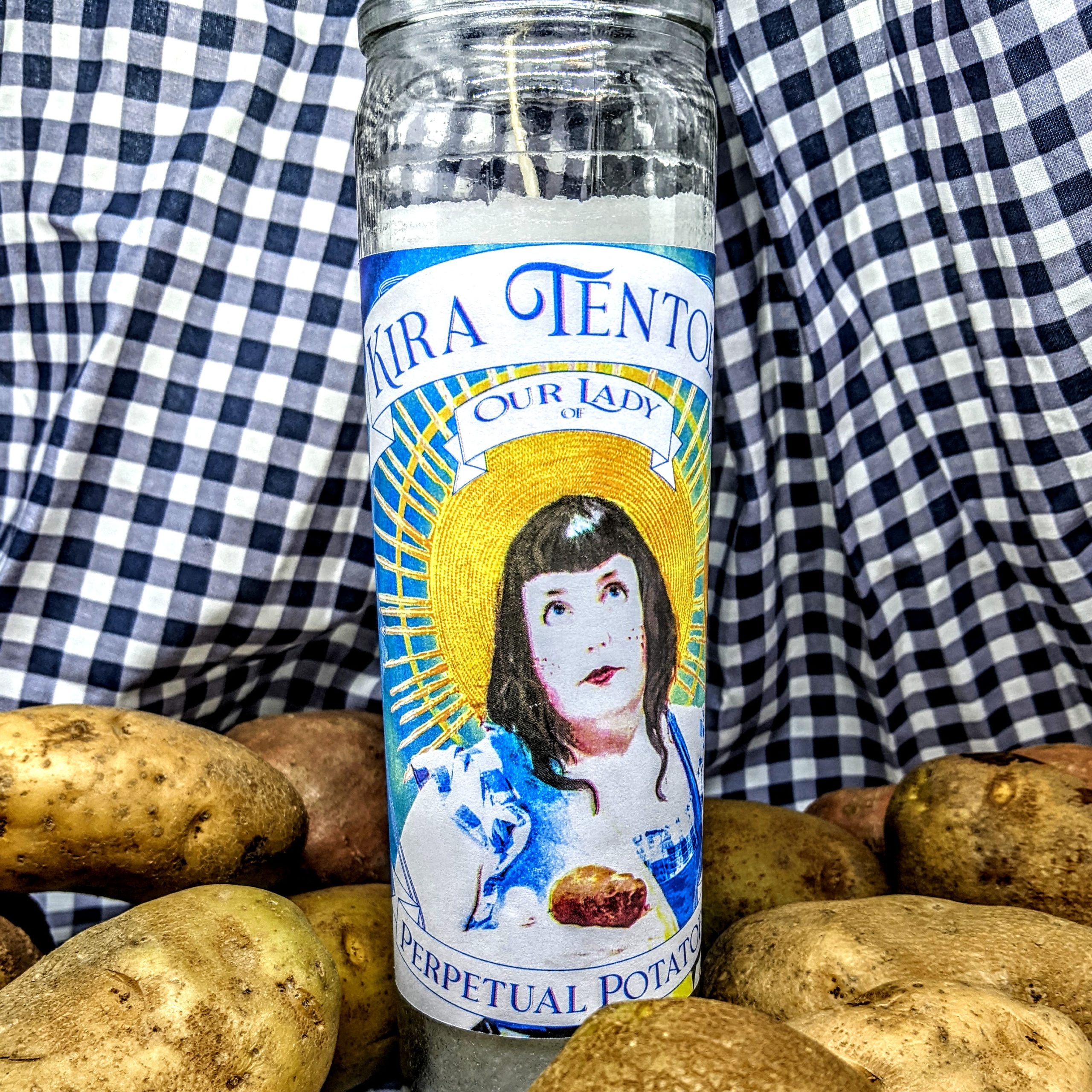 Our Lady of Perpetual Potatoes Prayer Candle